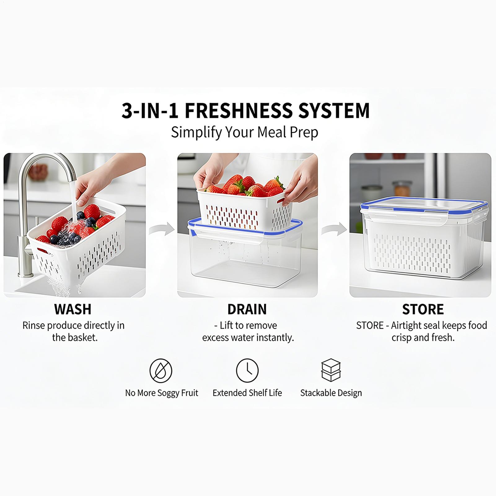 Food Storage Containers - حاوية تخزين طعام 4 في 1،