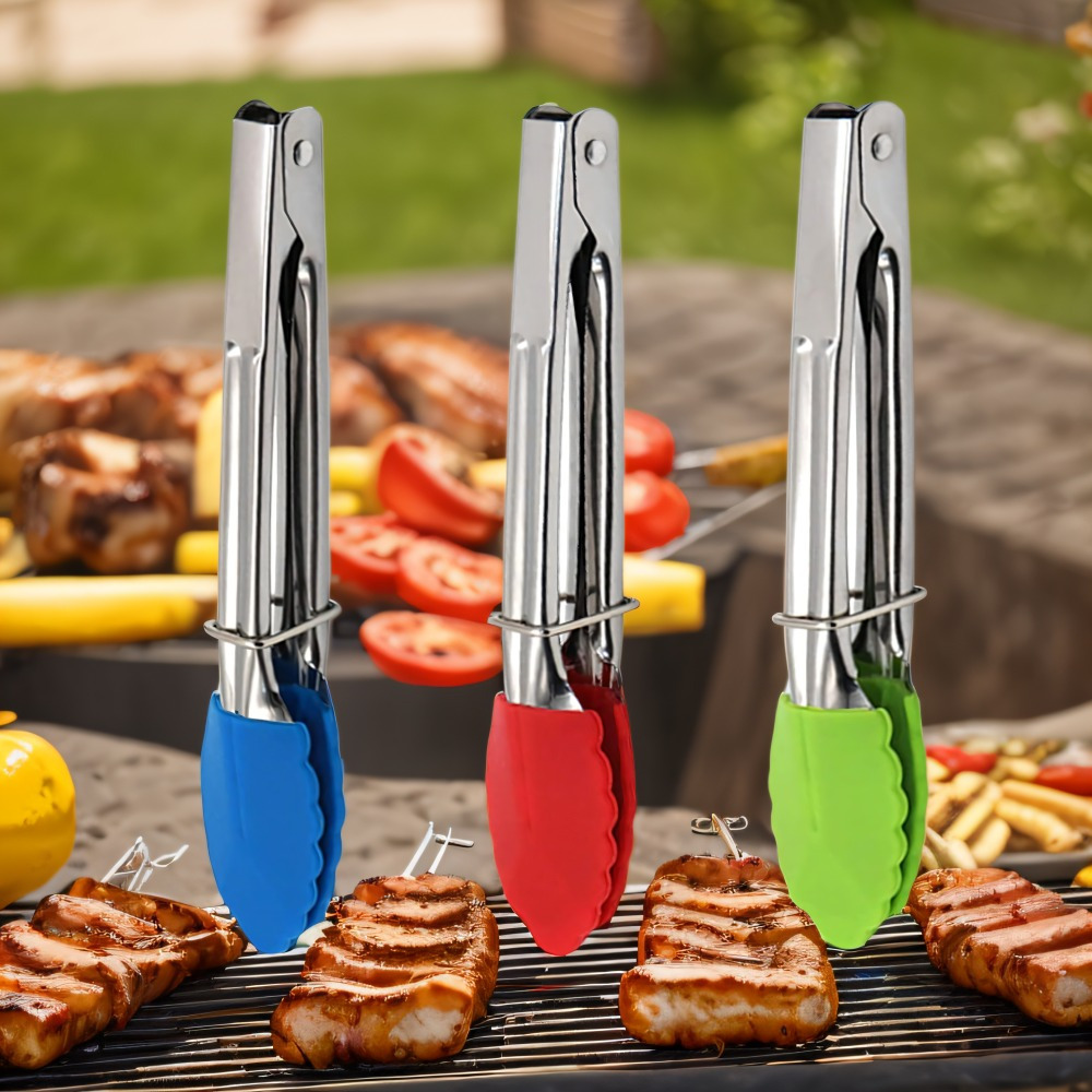 Kitchen Gadgets Made In Usa - مجموعة من ثلاثة ملقط شواء مع