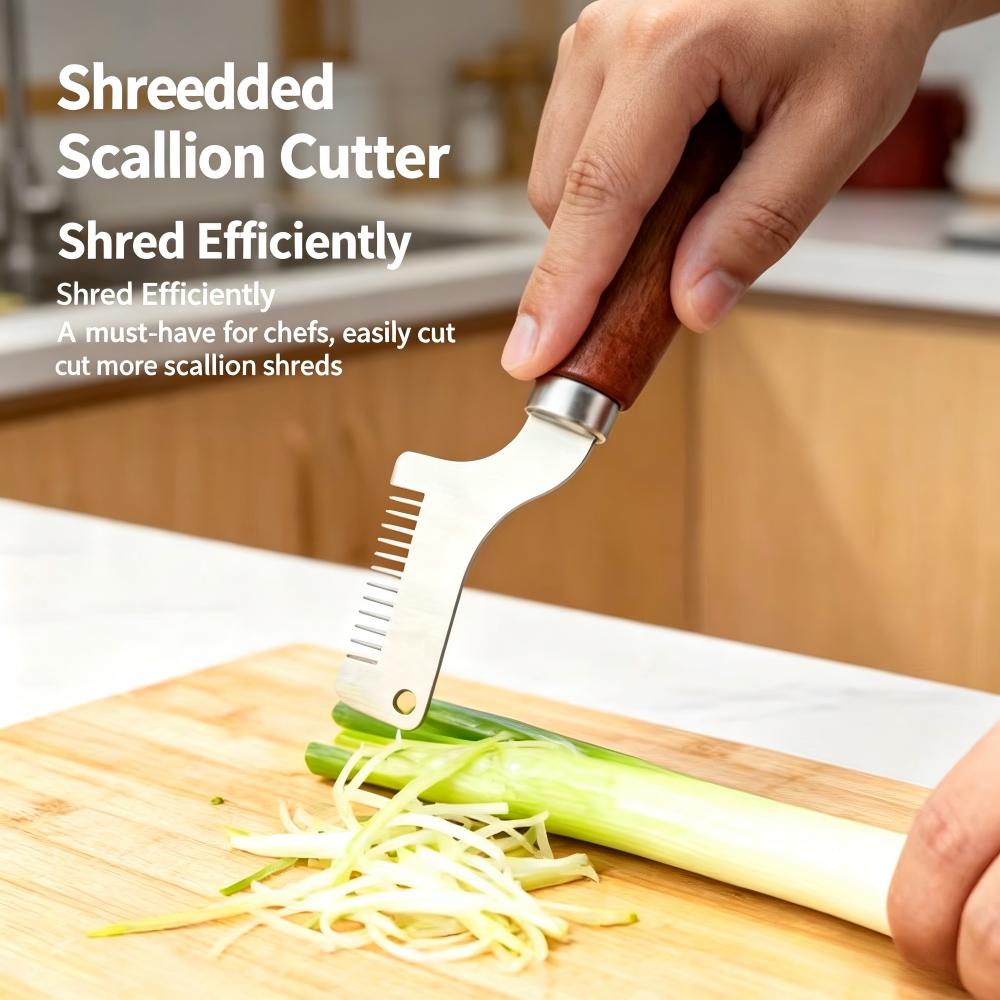 Kitchen Gadgets Green - سكين تقطيع البصل الأخضر من الفولاذ