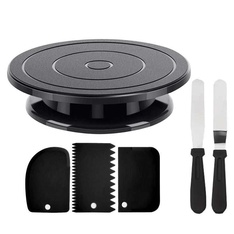 Cake Decorating Turntable - طقم تزيين الكيك مكون من 6
