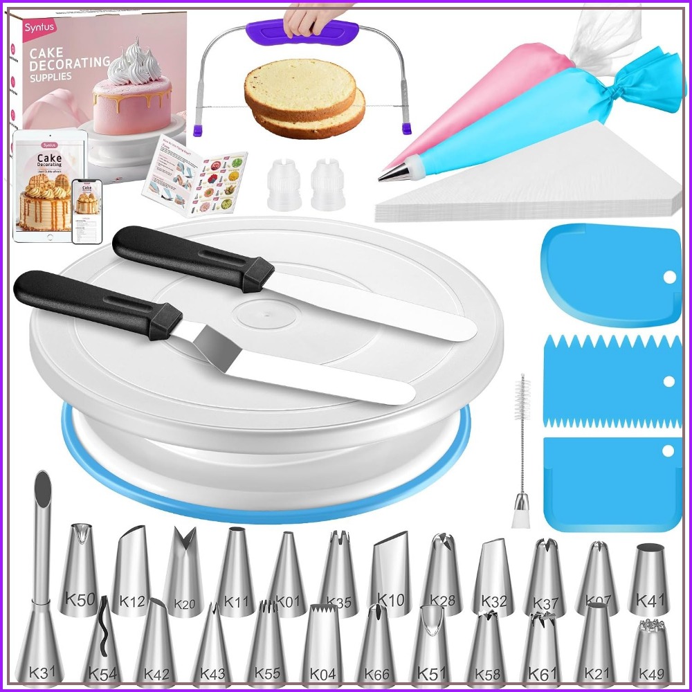 Cake Decorating Turntable - طقم تزيين الكيك مكون من 65