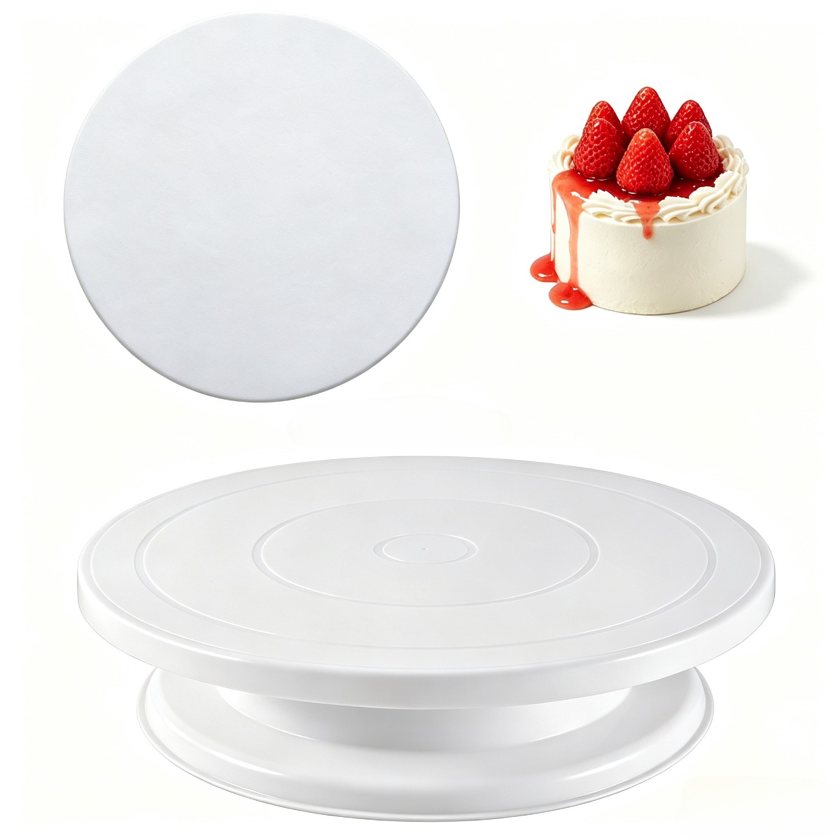 Cake Decorating Turntable - منصة دوارة ثابتة مضادة للانزلاق لتزيين