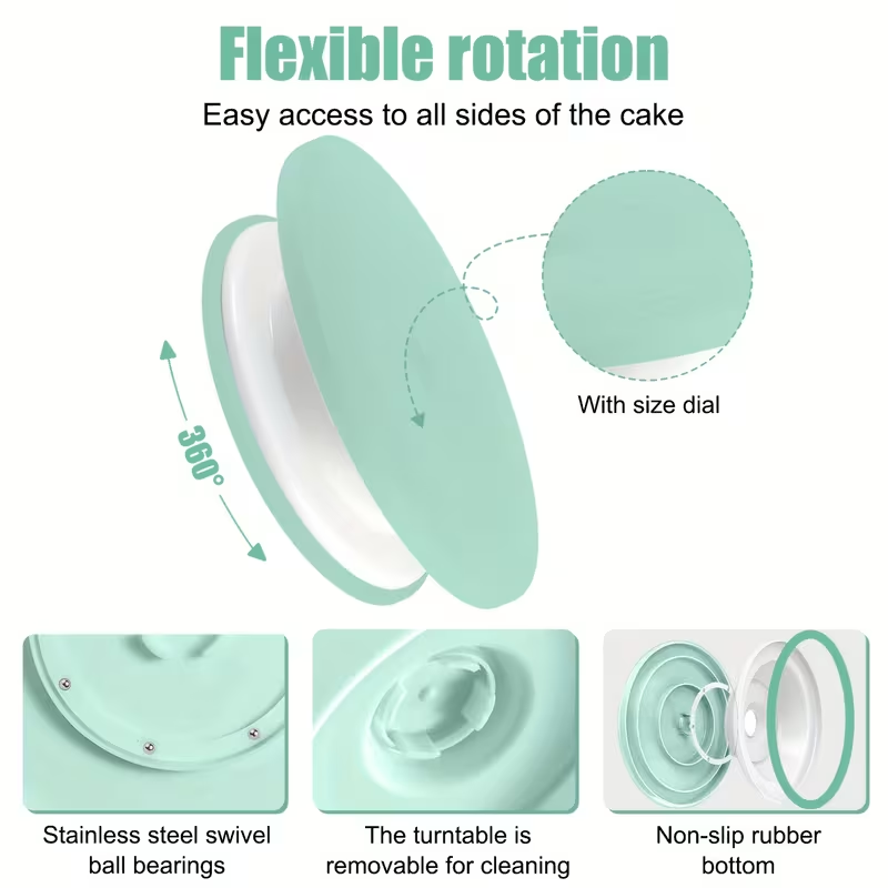 طقم تزيين الكيك 100 قطعة، مجمو - مراجعة Cake Decorating Turntable وسعره