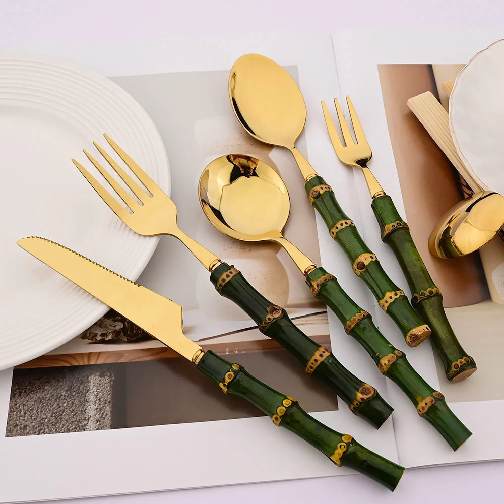 طقم أدوات مائدة من الخيزران ال - مراجعة Kitchen Gadgets Green وسعره