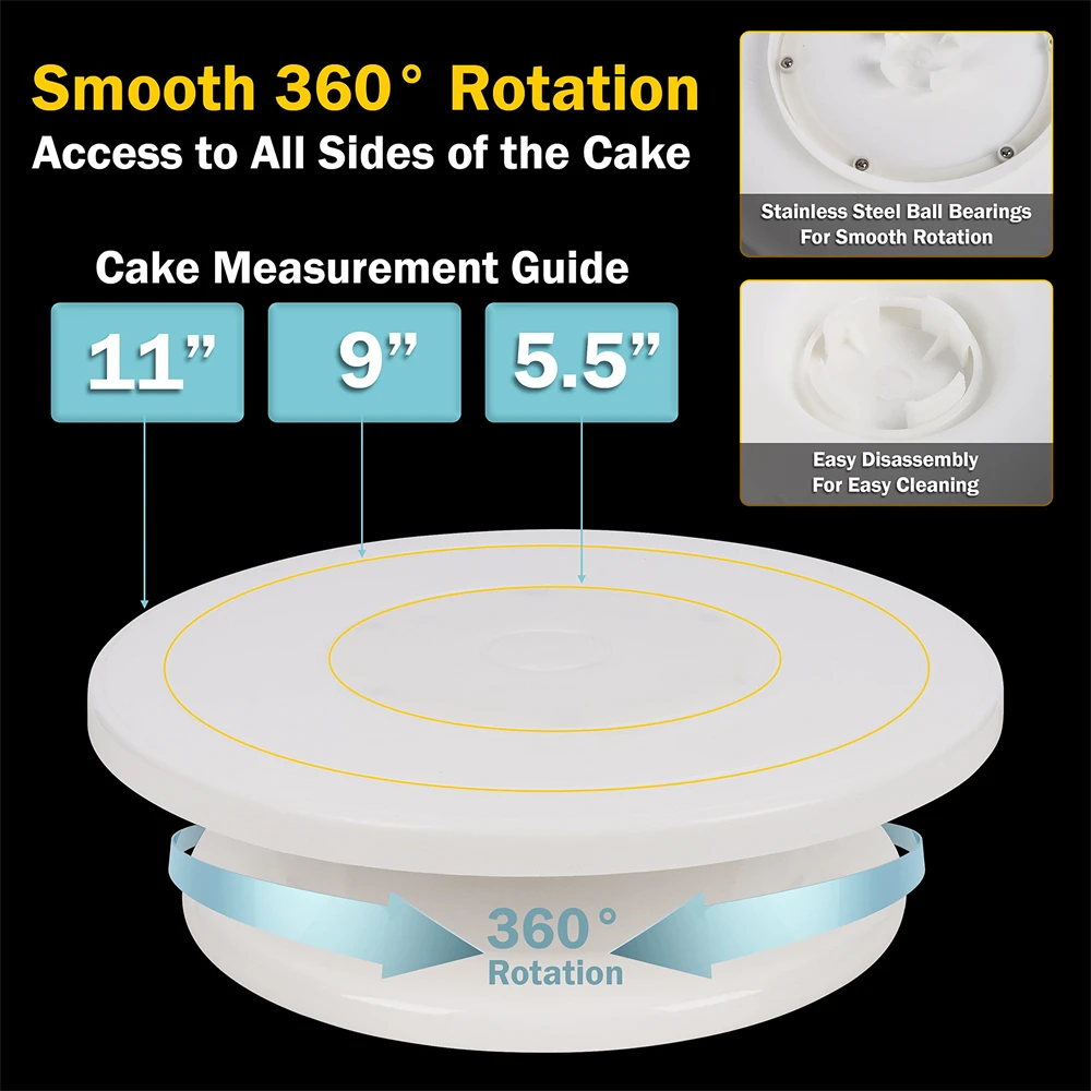 طقم تزيين الكيك مكون من 6 قطع  - مراجعة Cake Decorating Turntable وسعره