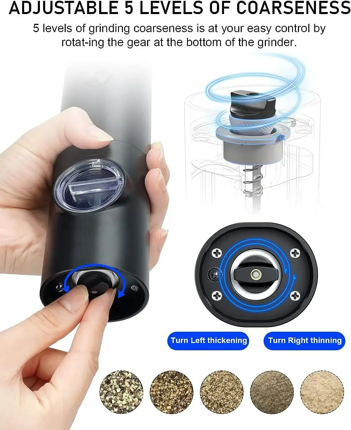 مطحنة ملح وفلفل كهربائية مع خش - مراجعة Kitchen Gadgets Electric وسعره