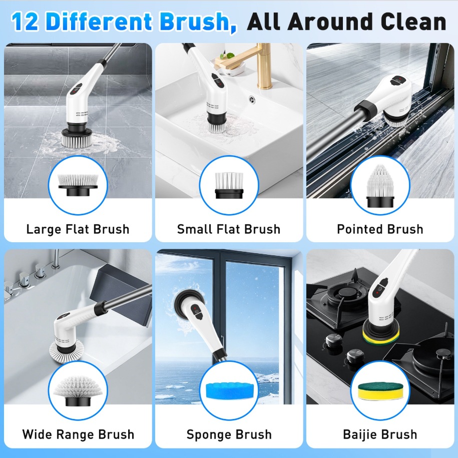 فرشاة تنظيف كهربائية 12 في 1 م - مراجعة Kitchen Gadgets Electronic وسعره