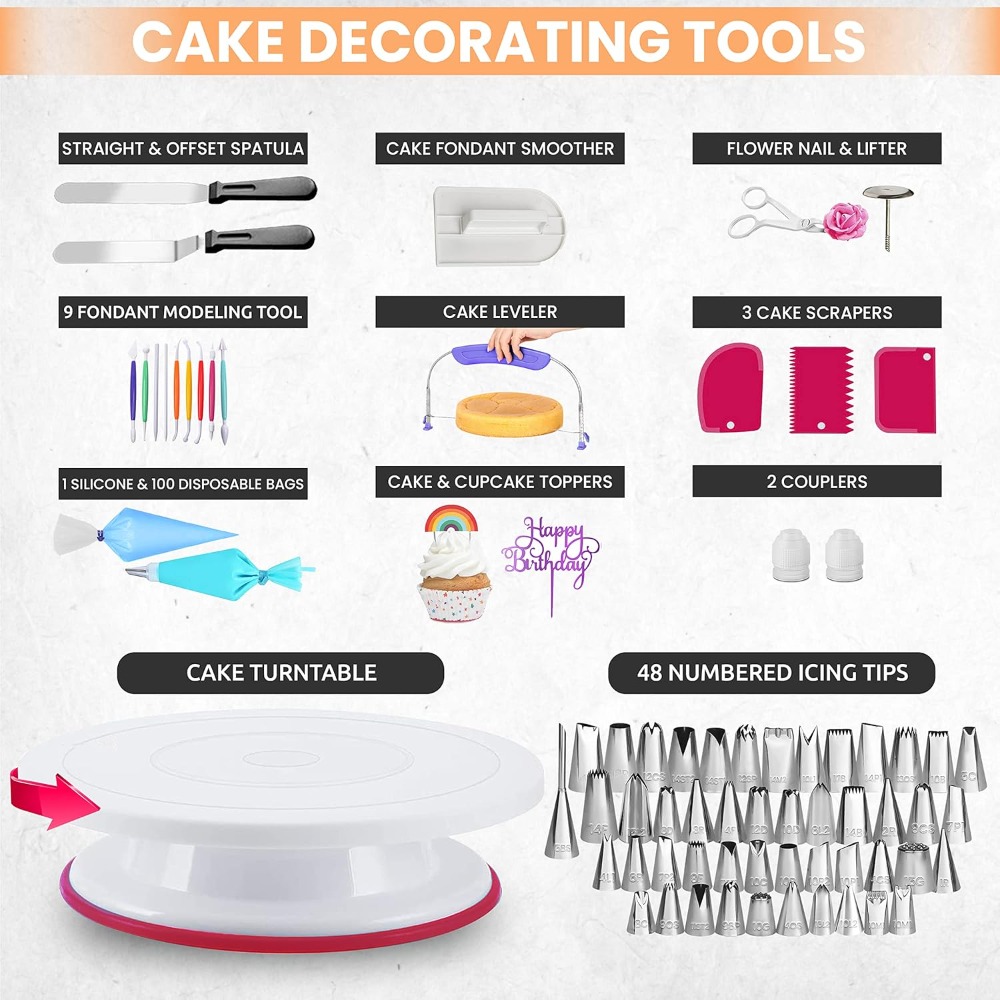 لوازم تزيين الكيك، مجموعة تزيي - مراجعة Cake Decorating Turntable وسعره