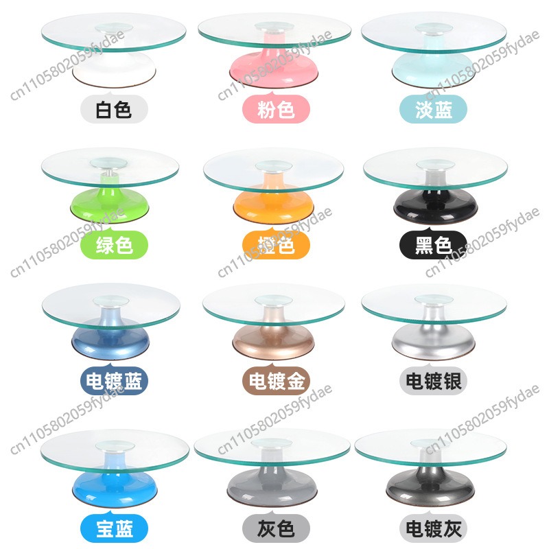 قالب كيك دوار زخرفي من الزجاج  - مراجعة Cake Decorating Turntable وسعره
