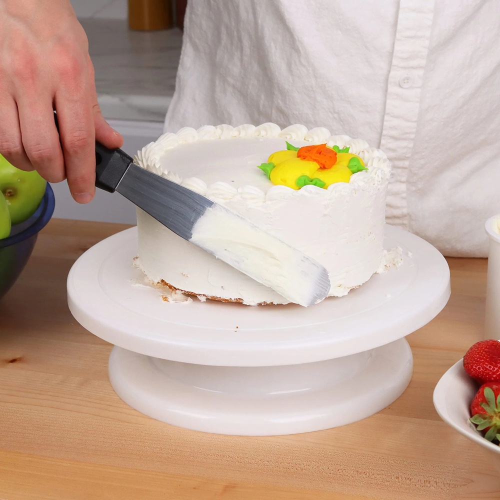 طقم قاعدة كيك دوارة بلاستيكية  - مراجعة Cake Decorating Turntable وسعره