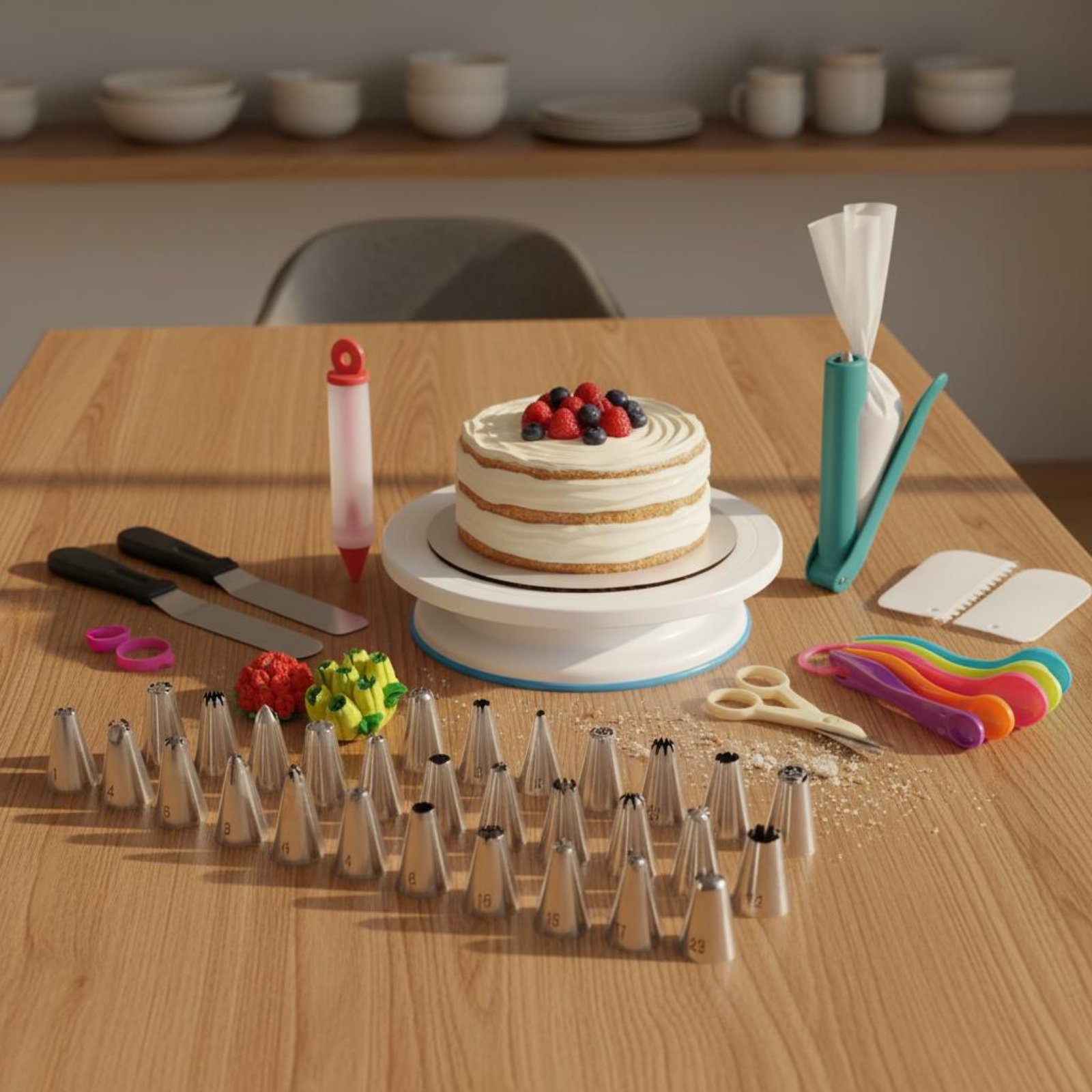 طقم تزيين الكيك 356 قطعة مع مل - مراجعة Cake Decorating Turntable وسعره