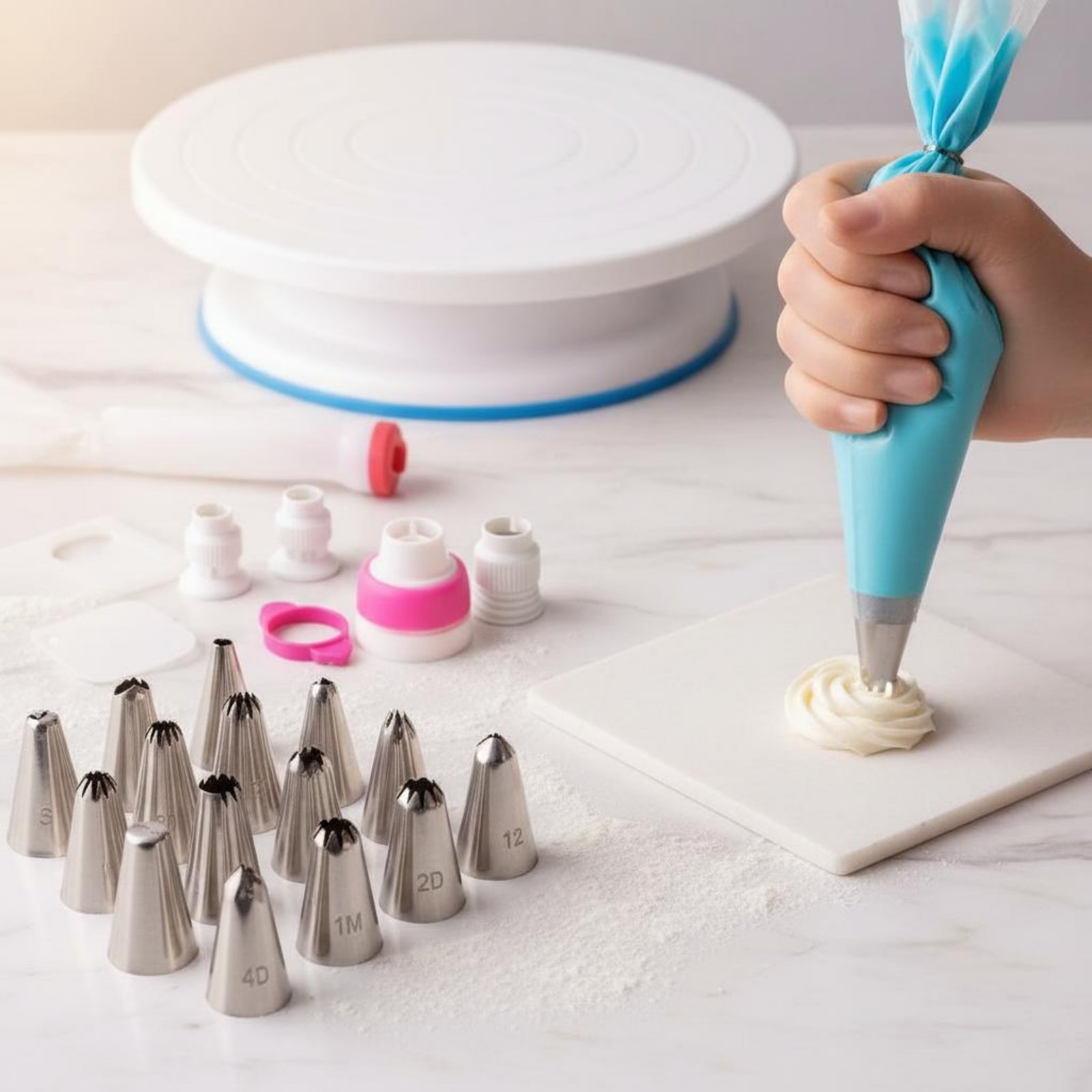 طقم تزيين الكيك 356 قطعة مع مل - مراجعة Cake Decorating Turntable وسعره