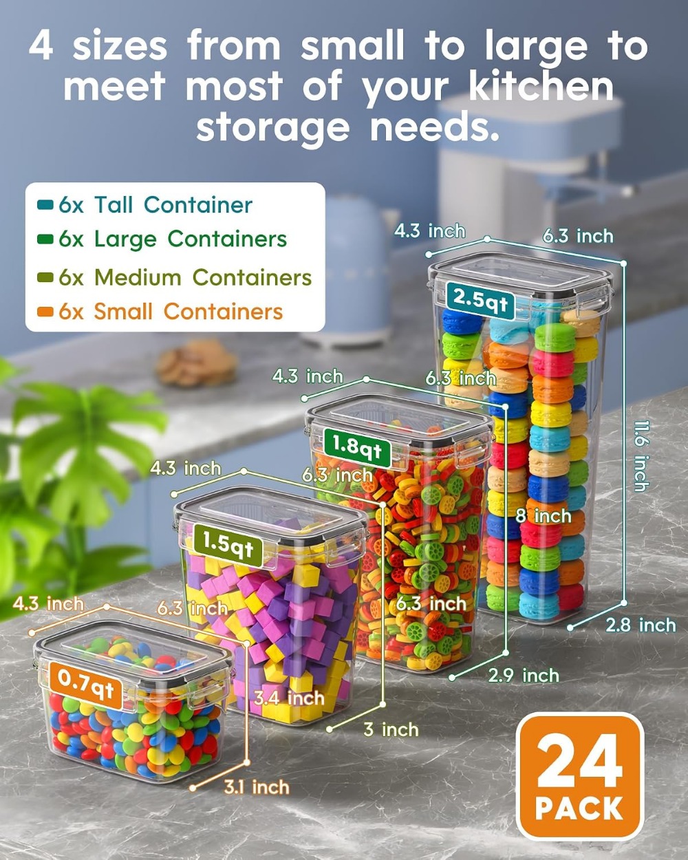 24 قطعة من حاويات تخزين الطعام - مراجعة Food Storage Containers وسعره